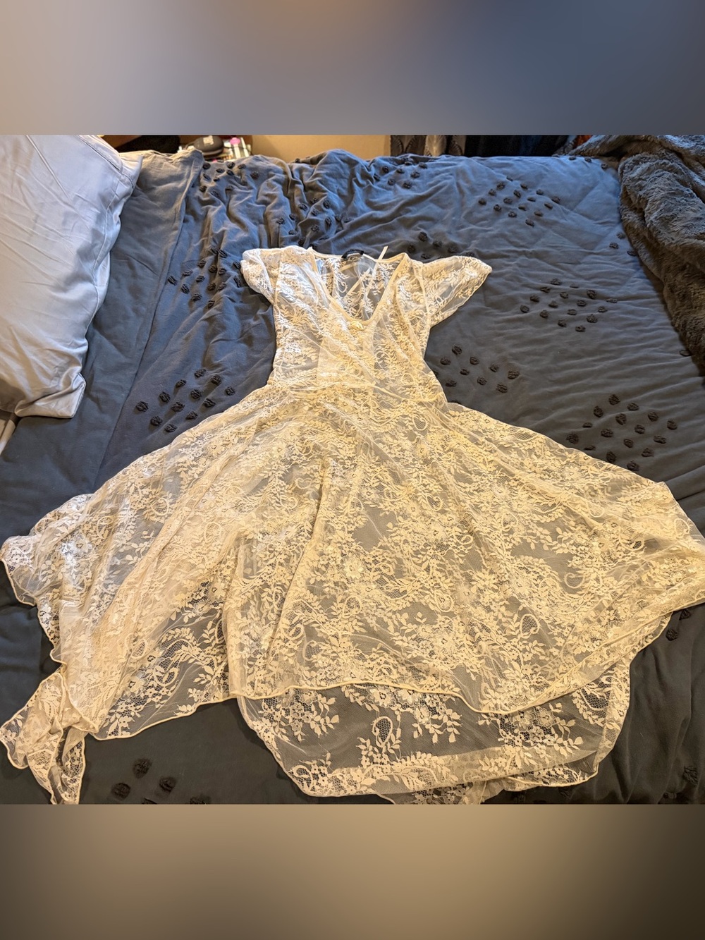 Dolls Kill Ivory Lace Midi Dress